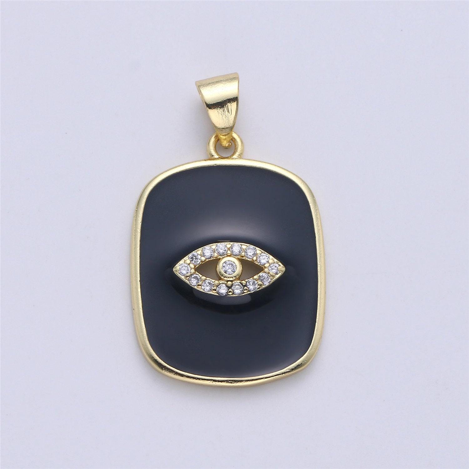 Dainty enamel tag pendant gold tag evil eye star heart moon white black charm for necklace pendant findings for jewelry making, i-445 ~i-452