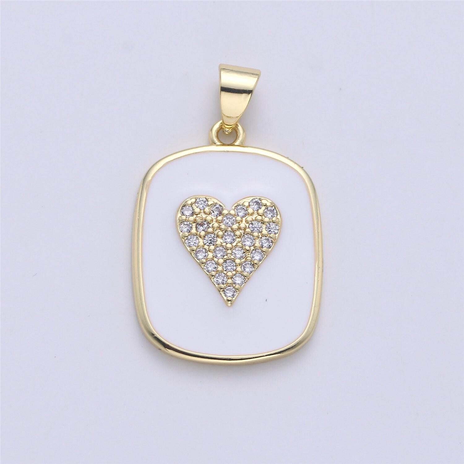 Dainty enamel tag pendant gold tag evil eye star heart moon white black charm for necklace pendant findings for jewelry making, i-445 ~i-452