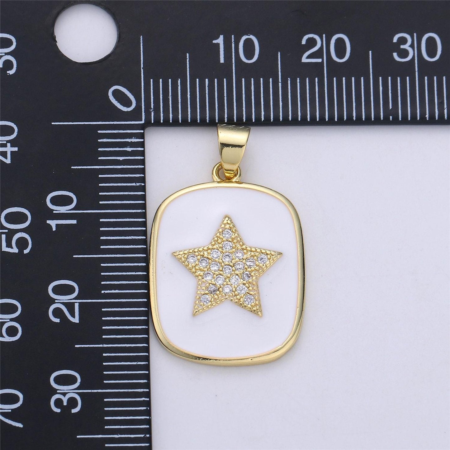Dainty enamel tag pendant gold tag evil eye star heart moon white black charm for necklace pendant findings for jewelry making, i-445 ~i-452