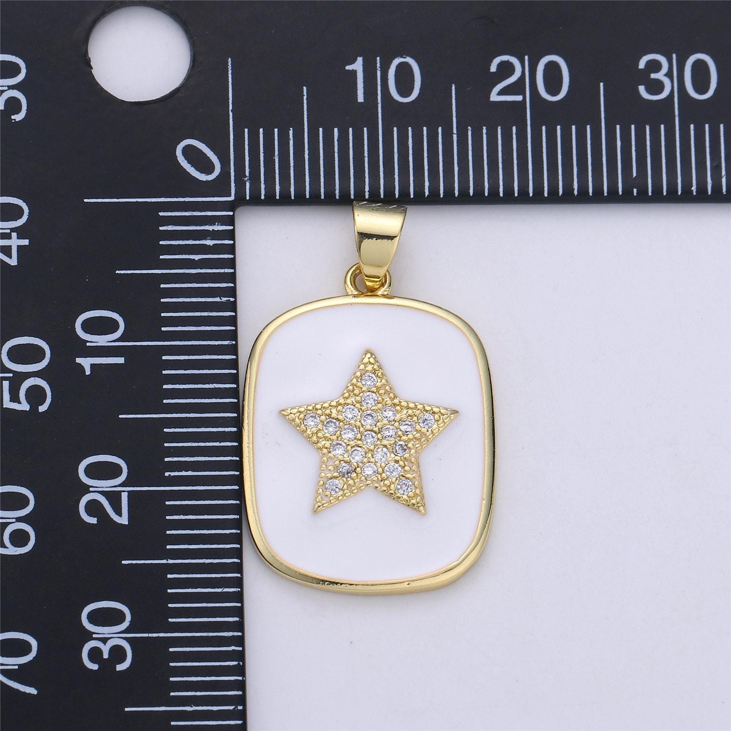 Dainty enamel tag pendant gold tag evil eye star heart moon white black charm for necklace pendant findings for jewelry making, i-445 ~i-452