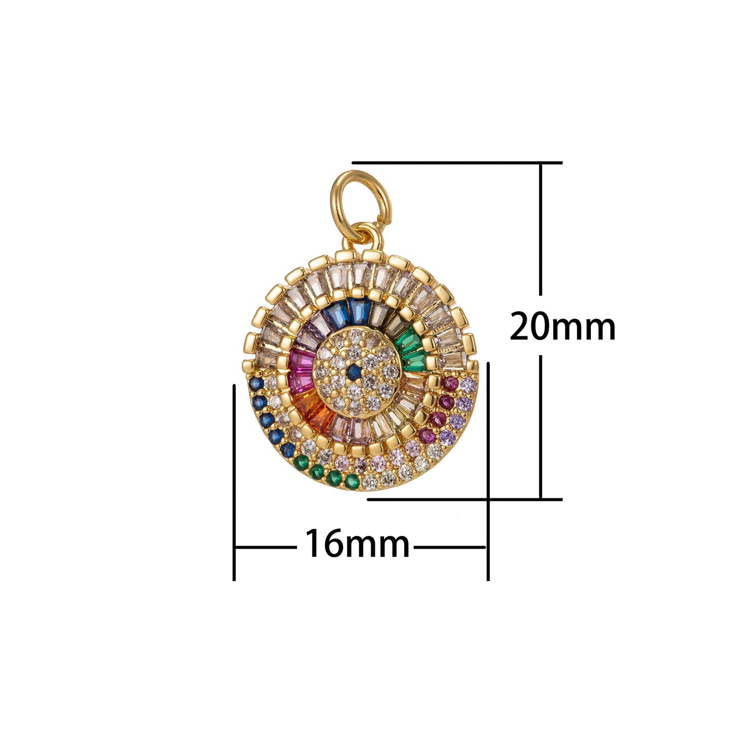 Dainty round charm cz micro pave, disc charm, multi color pave charm , dainty charms, cubic zirconia bracelet earring necklace charm i-442