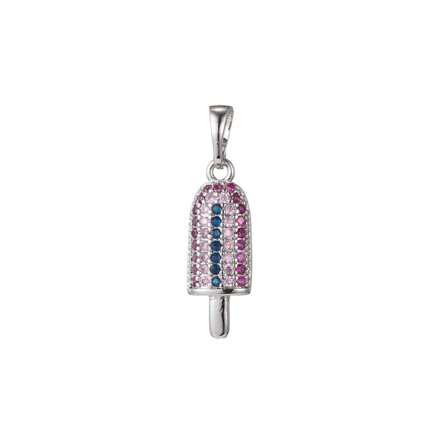 1pc 18k gold micro pave cz popsicle pendant charm, ice pop pendant charm, desert pendant, for diy jewelry making,pd-1365