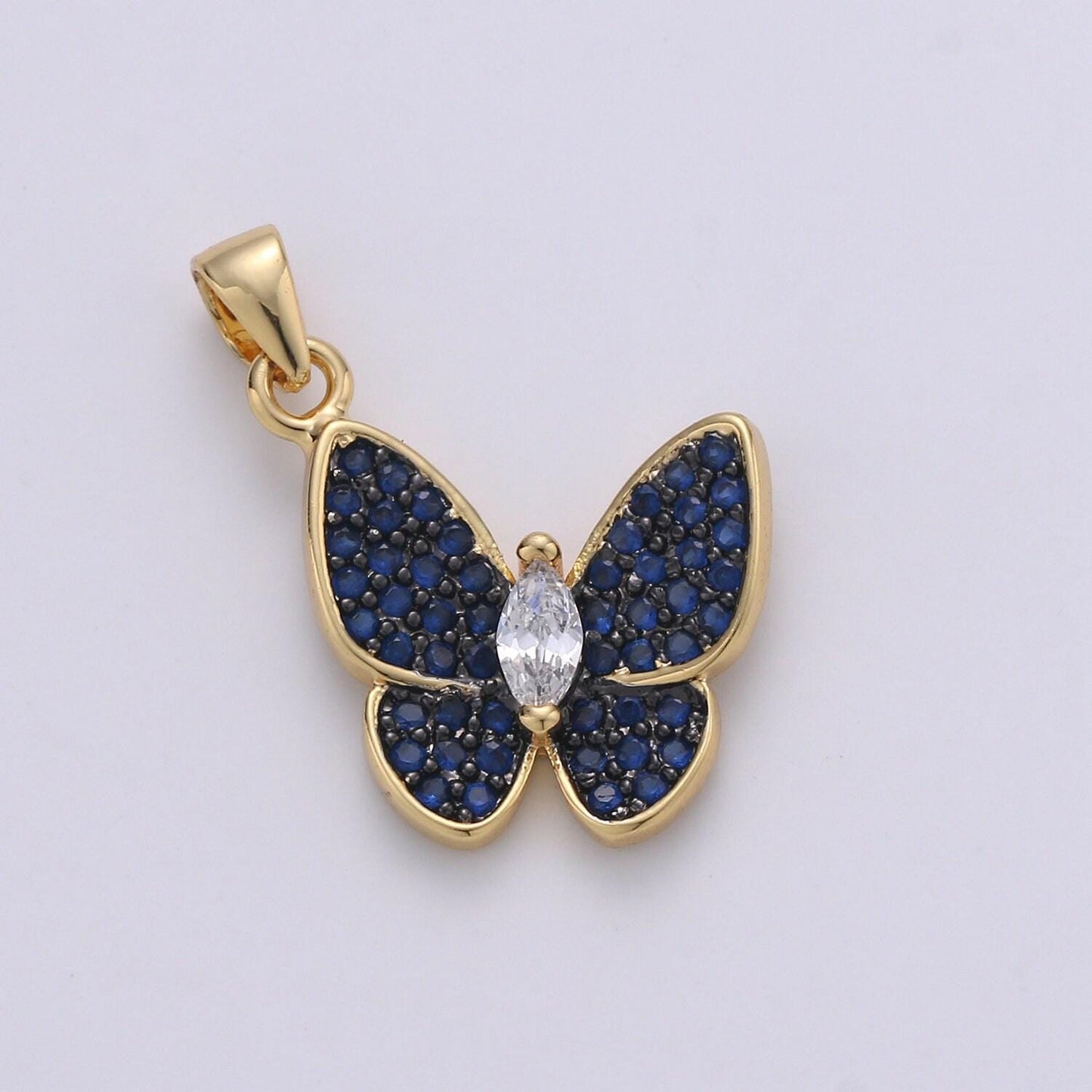 14k gold filled charm dainty cubic butterfly pendant, bracelet charm, necklace pendant, micro pave animal jewelry supply i-375~i-378