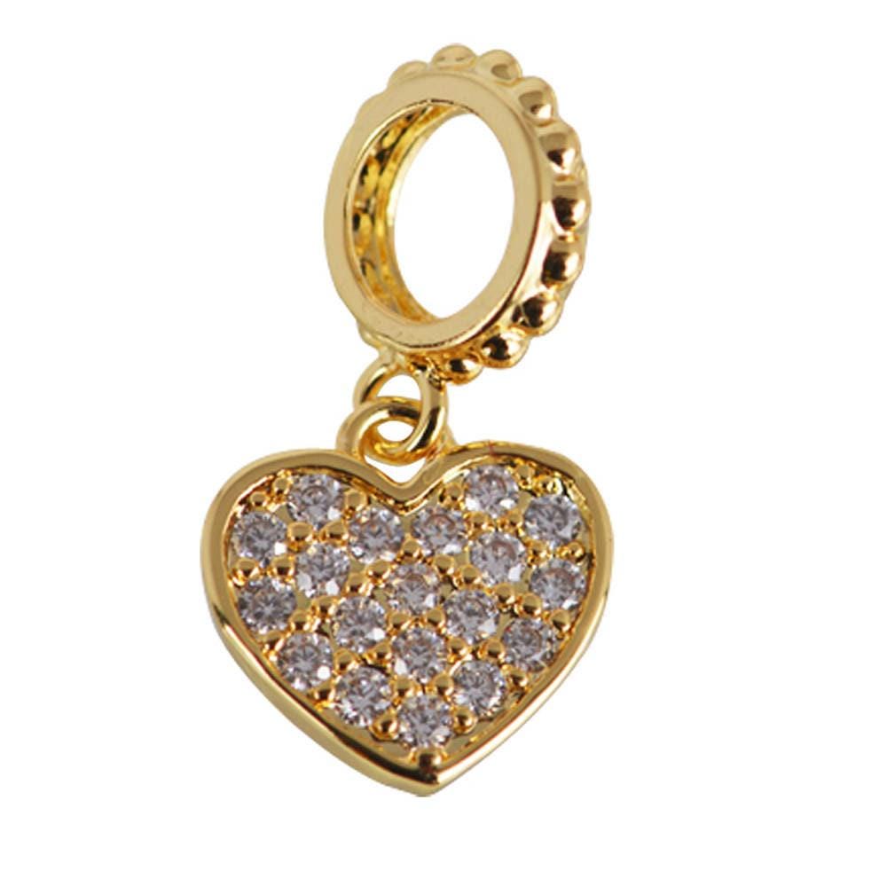 Mini heart pendant , puffy gold heart charm add on charm for bracelet necklace earring supply ag440
