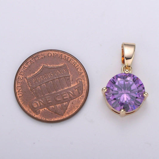1pc. cubic zirconia 18k gold pendant, solitaire cubic charm for easy self-making jewelry, sophisticate pendant, h-262,h-263,j-098