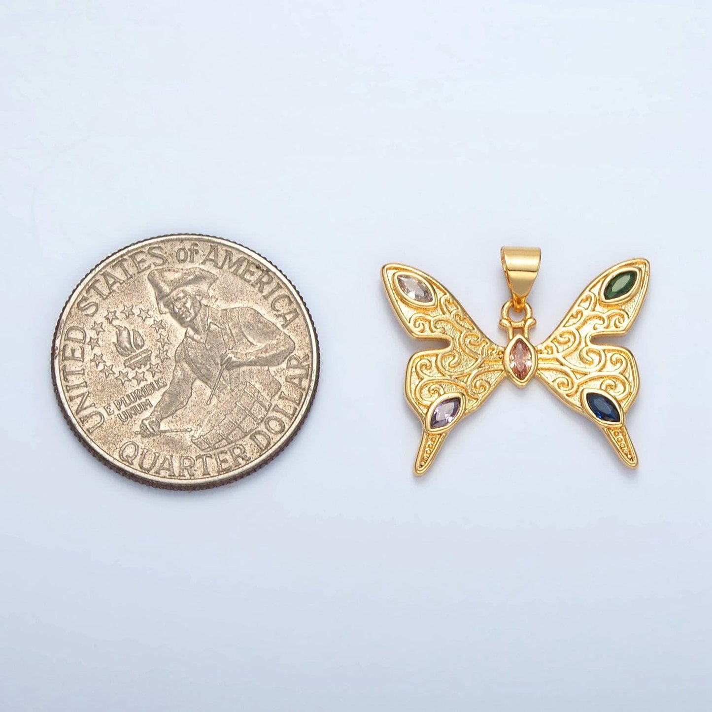 Dainty 24k gold filled butterfly pendant gold butterfly charms for bracelet, earring, necklace charms for jewelry making supply i-285