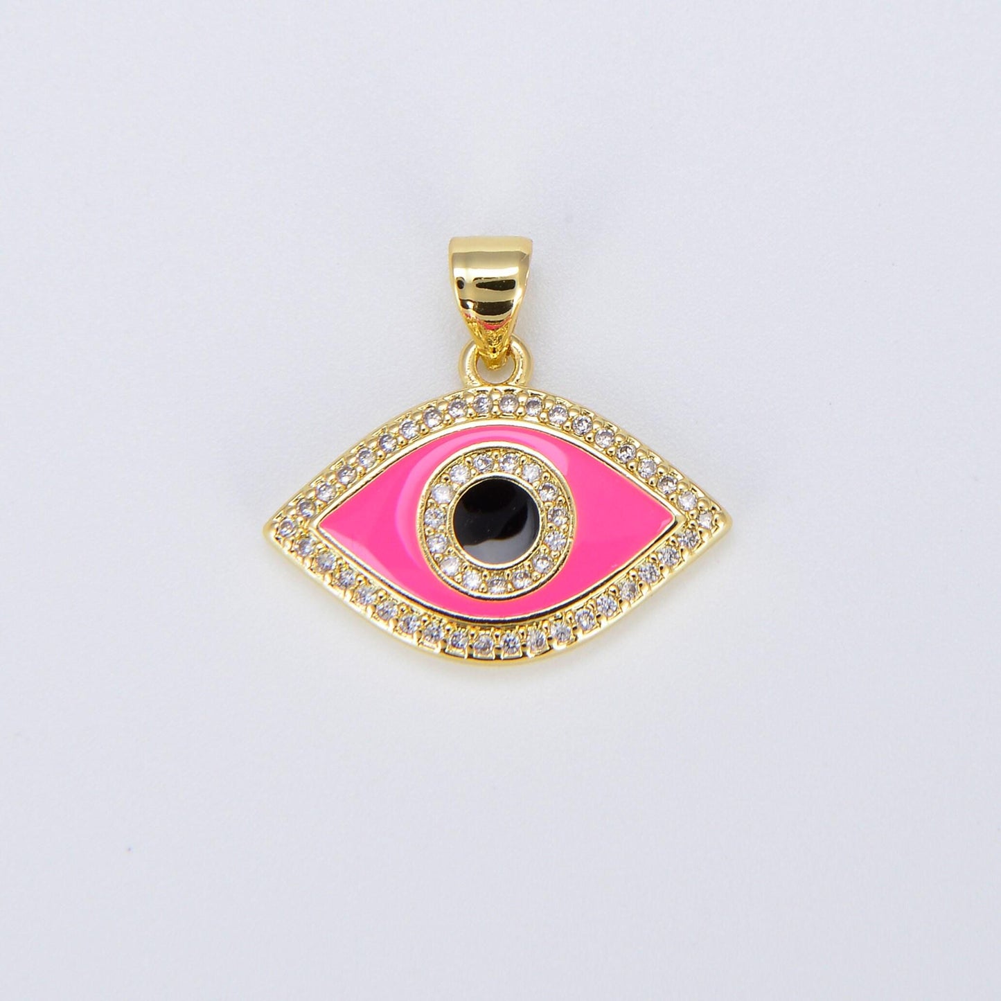 Enamel evil eye charm dainty eye pendant for necklace bracelet earring supply component i163