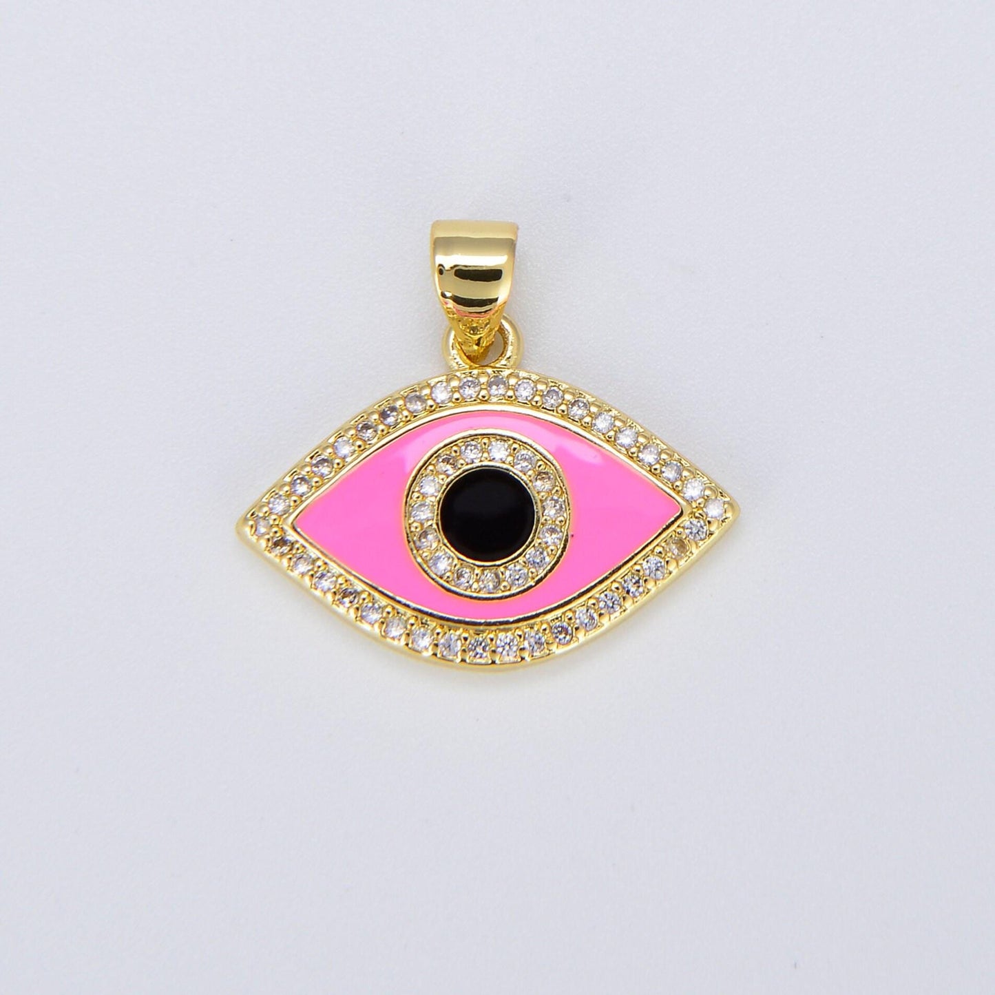 Enamel evil eye charm dainty eye pendant for necklace bracelet earring supply component i163