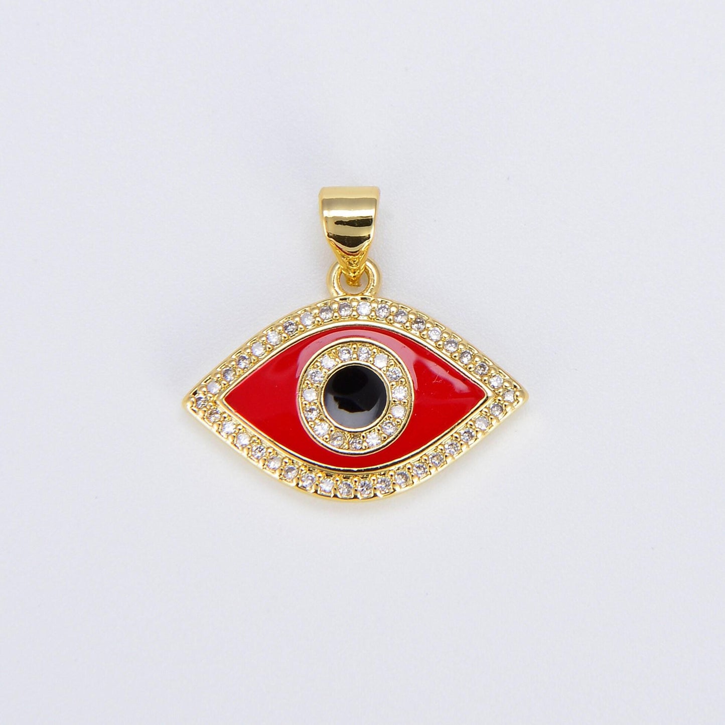 Enamel evil eye charm dainty eye pendant for necklace bracelet earring supply component i163