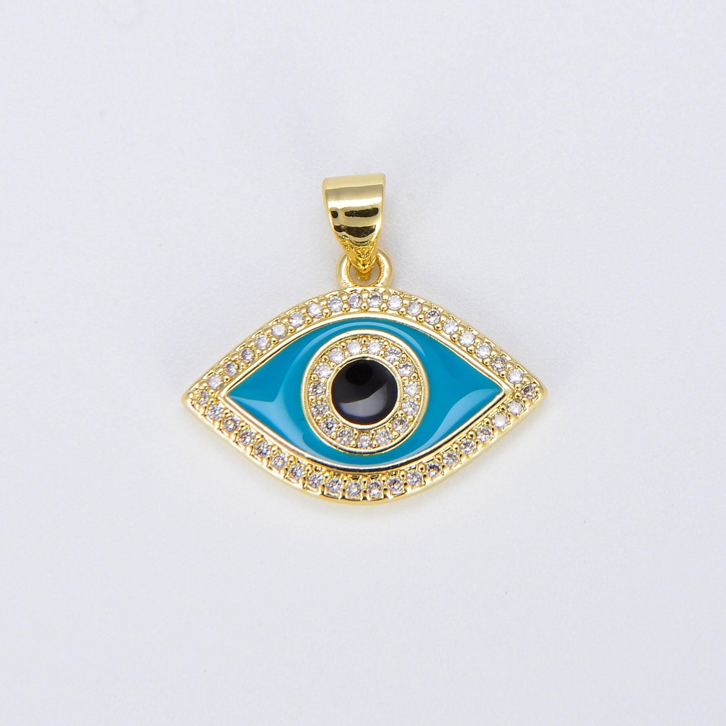 Enamel evil eye charm dainty eye pendant for necklace bracelet earring supply component i163