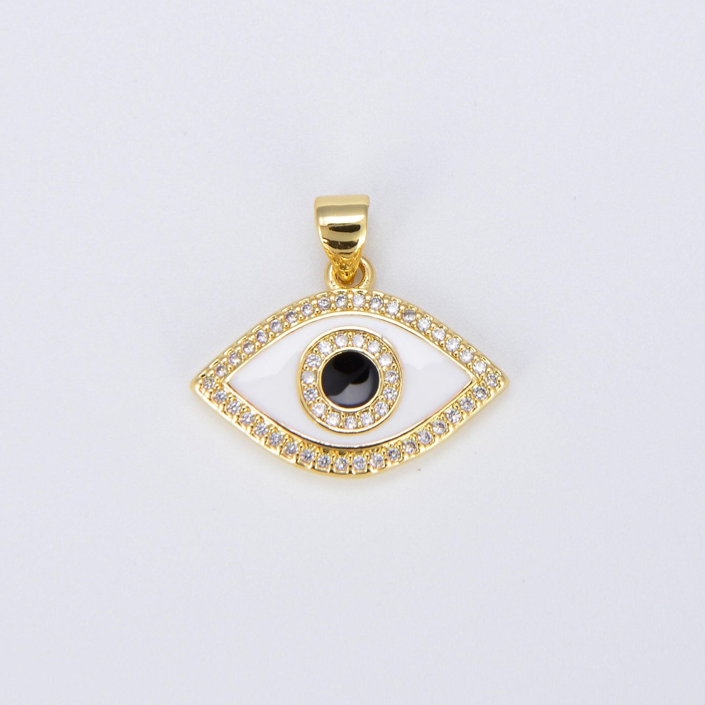 Enamel evil eye charm dainty eye pendant for necklace bracelet earring supply component i163