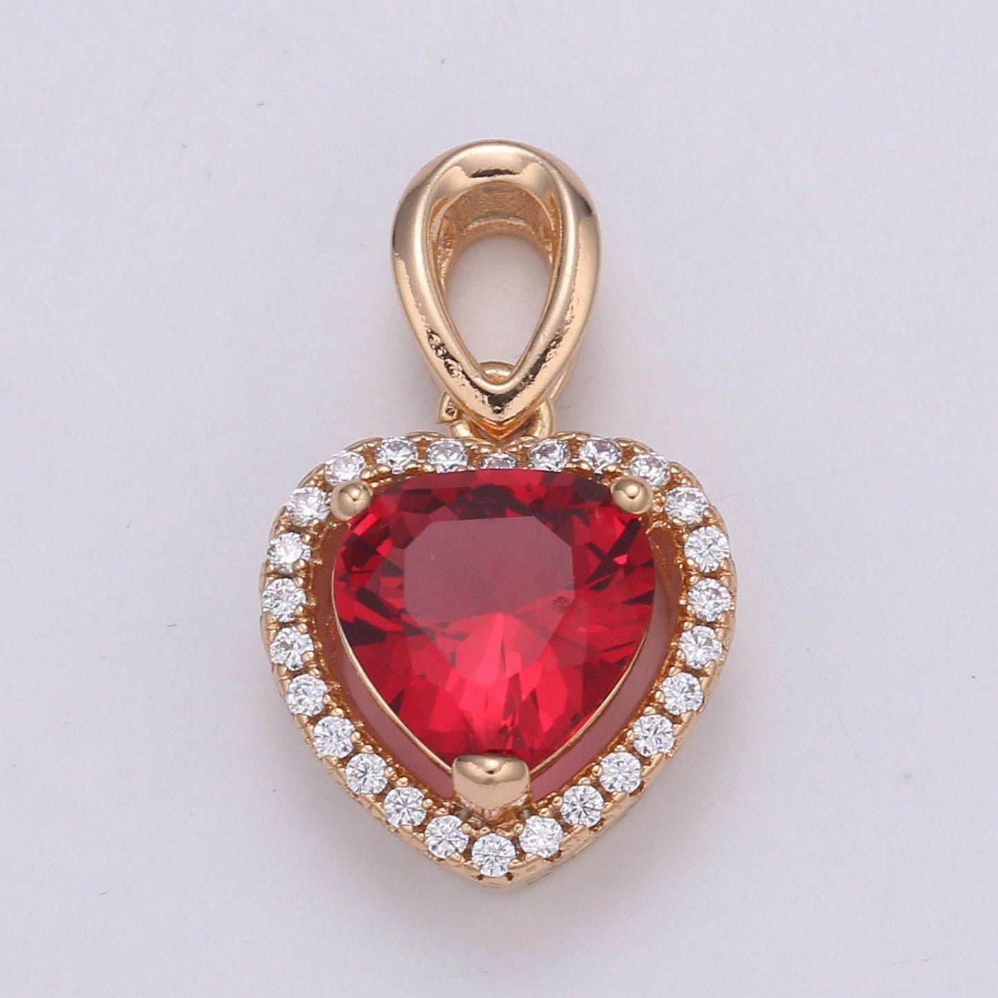 Dainty gold fill heart pendant micro pave heart charm for necklace pendant layer statement necklace be my valentine jewelry i-132