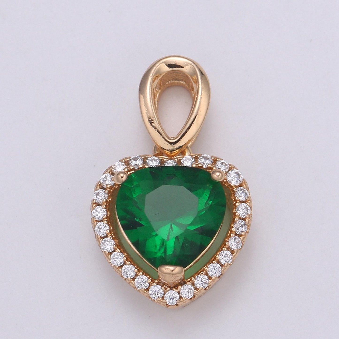 Dainty gold fill heart pendant micro pave heart charm for necklace pendant layer statement necklace be my valentine jewelry i-132