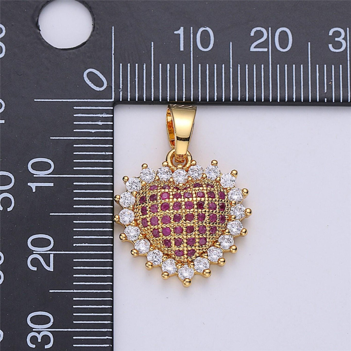 On sale! clearance! gold filled micro pave heart love pendants, dainty cubic zirconia necklace pendant findings for jewelry making i-139