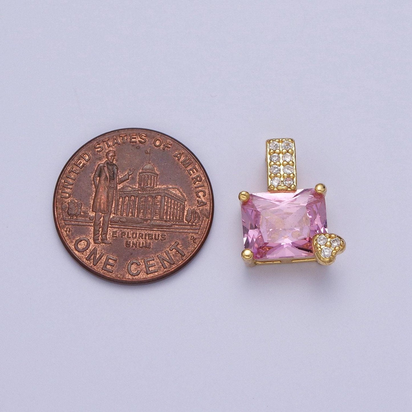 Rectangle emerald cut solitaire pendant necklace square cz diamond charm for bridal wedding necklace dainty necklace h-923