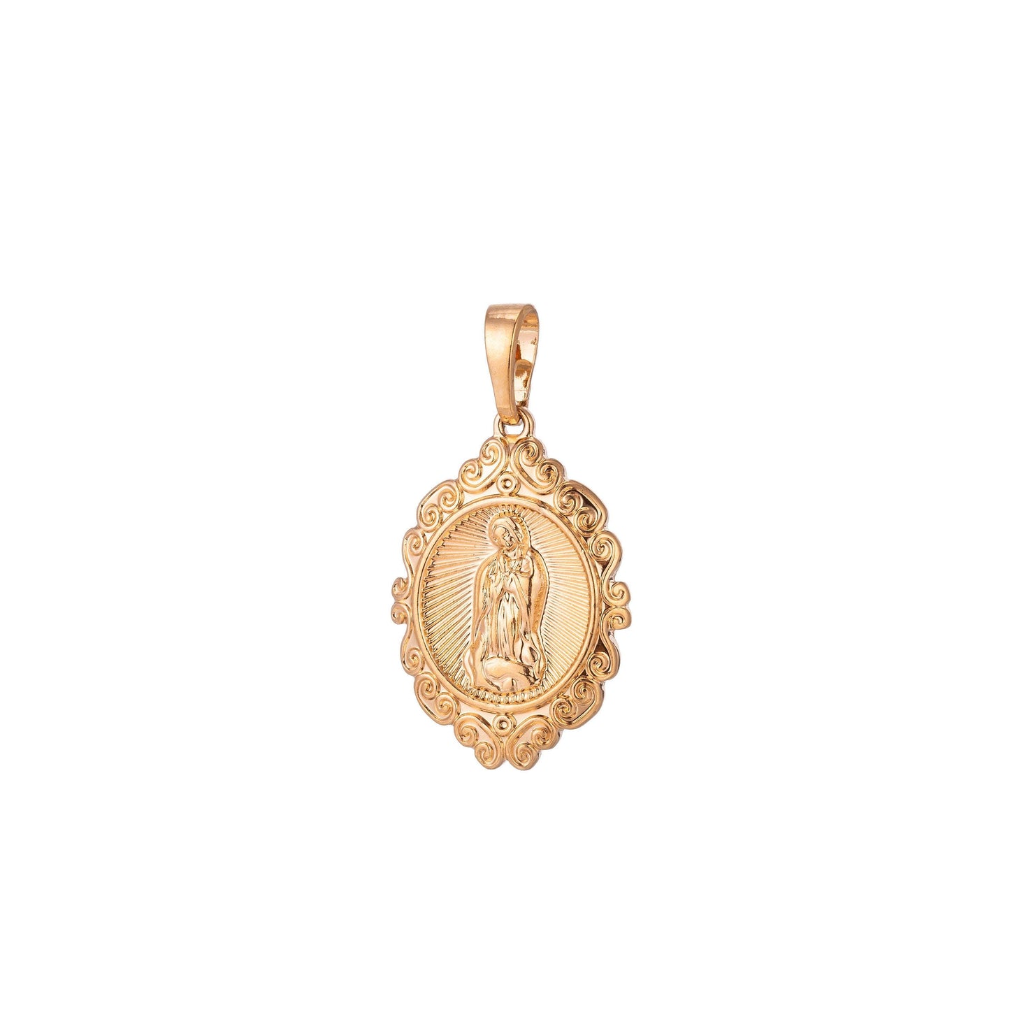 Virgin mary charm, Rose gold filled pendant dainty virgen de guadalupe necklace charm for jewelry making h-870