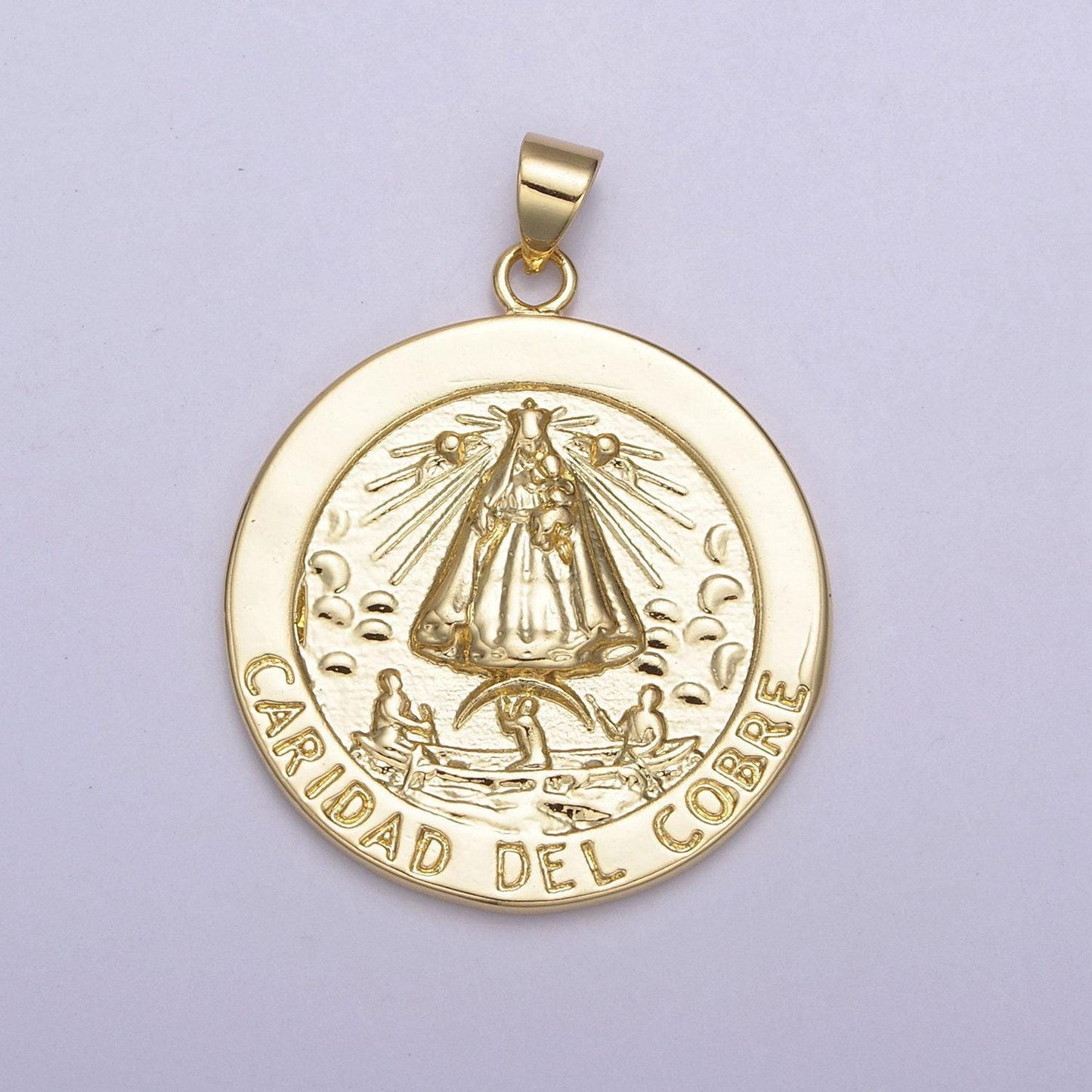Gold coin la virgen de la caridad del cobre pendant for necklace supply h-863