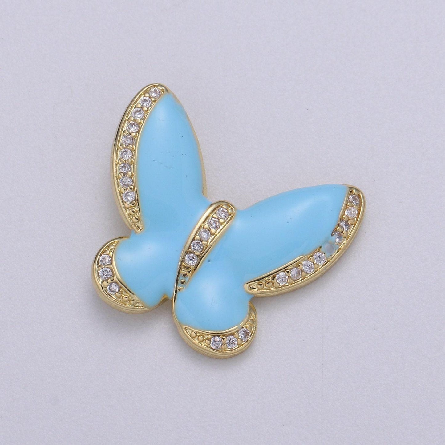 Enamel butterfly charm necklace dainty mariposa charm pendant for bracelet jewelry making supply blue, black pink red white evil eye h755