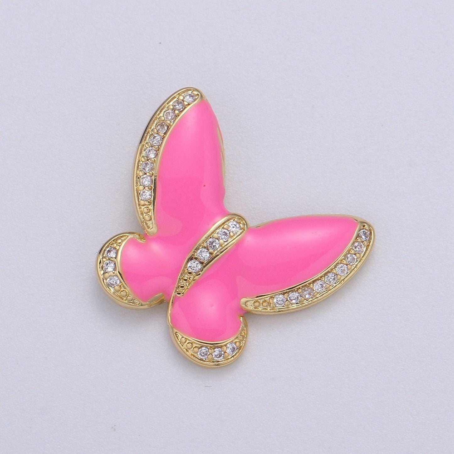 Enamel butterfly charm necklace dainty mariposa charm pendant for bracelet jewelry making supply blue, black pink red white evil eye h755