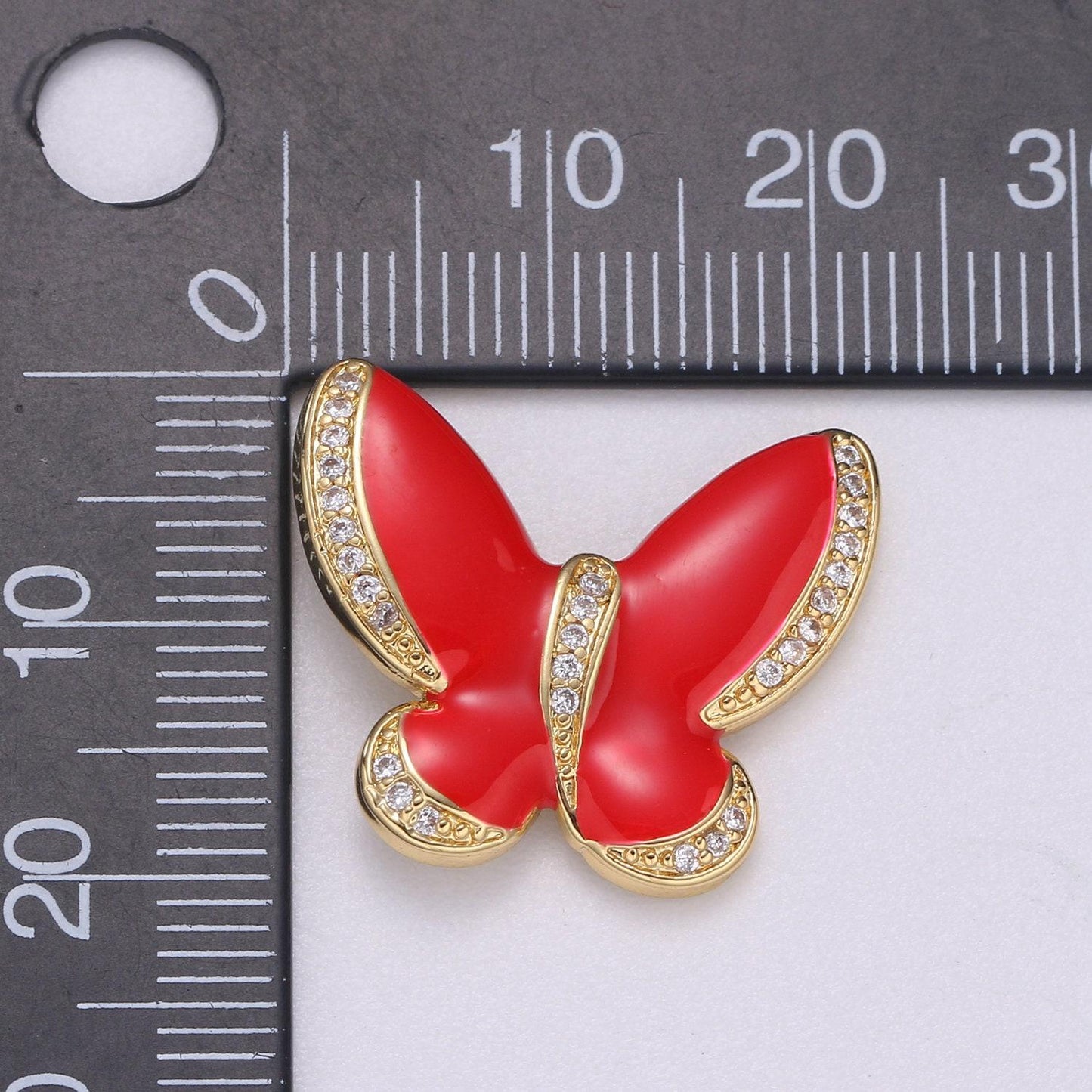 Enamel butterfly charm necklace dainty mariposa charm pendant for bracelet jewelry making supply blue, black pink red white evil eye h755