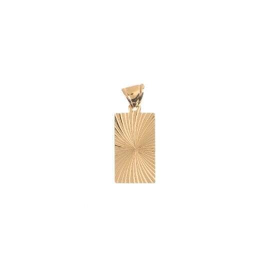 Gold starburst pendant gold rectangle bar pendant tag gold charm gold square medallion, h-759
