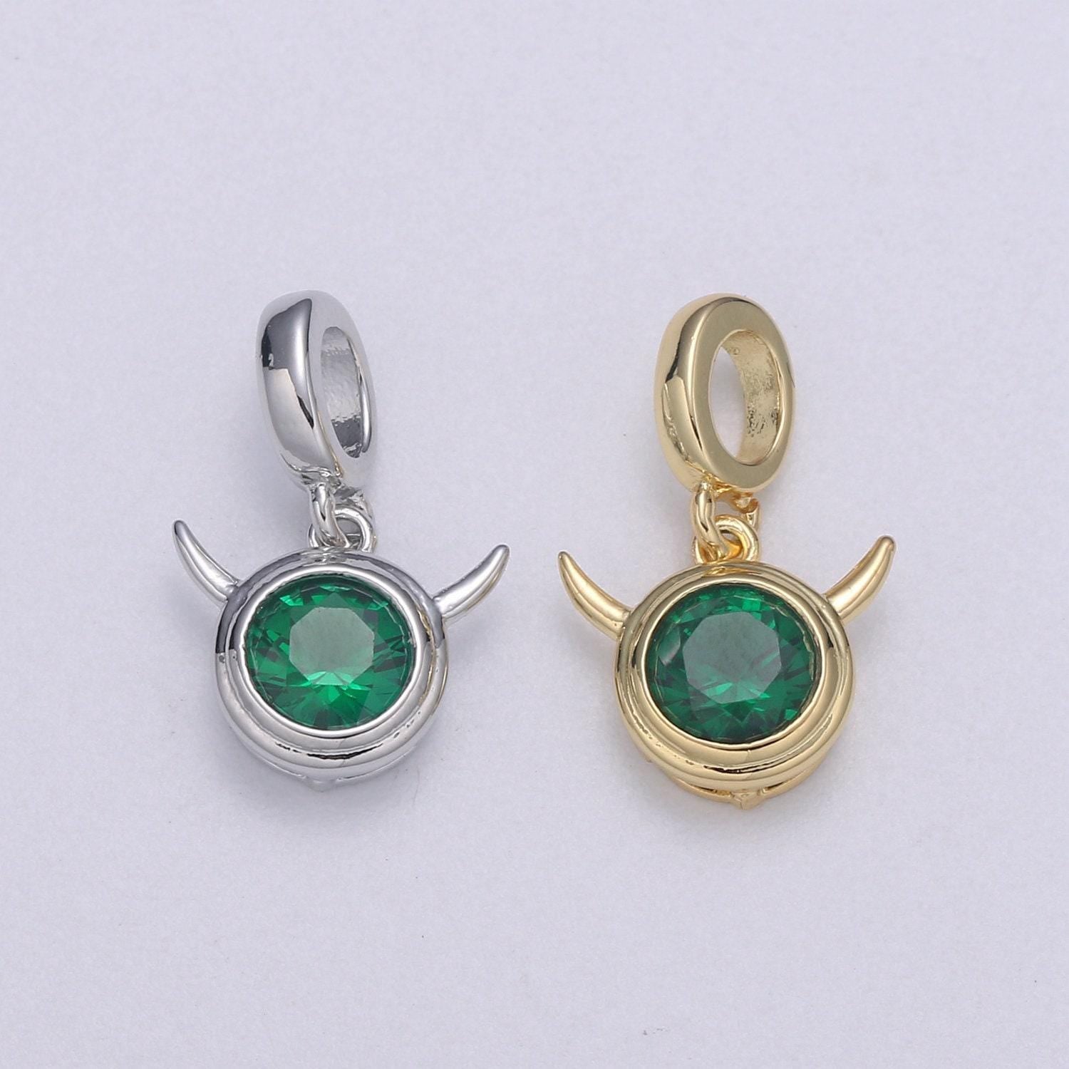 Emerald green gold filled circle pendants h-600 h-606