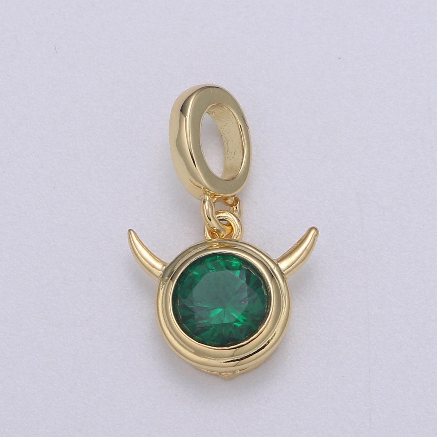 Emerald green gold filled circle pendants h-600 h-606