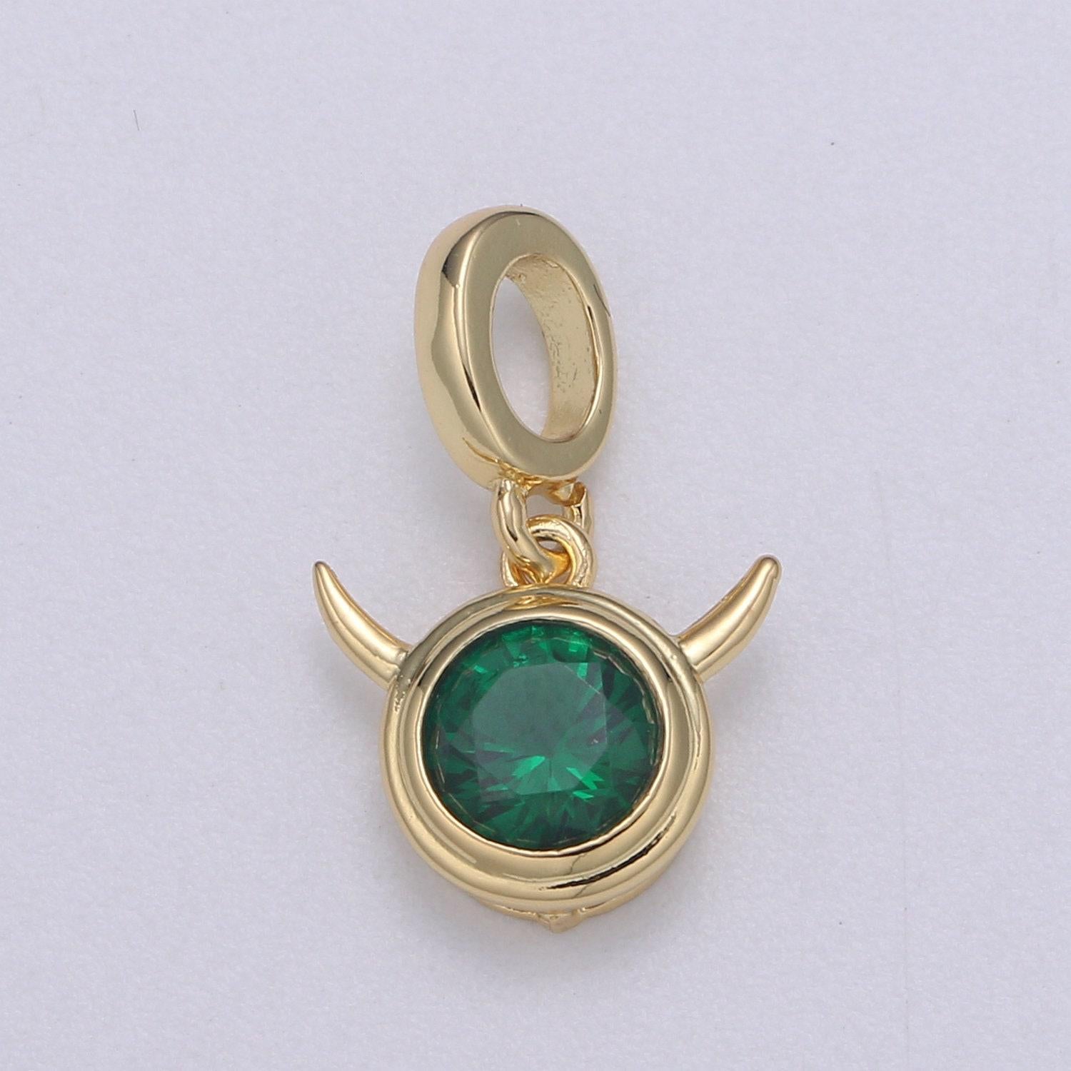Emerald green gold filled circle pendants h-600 h-606