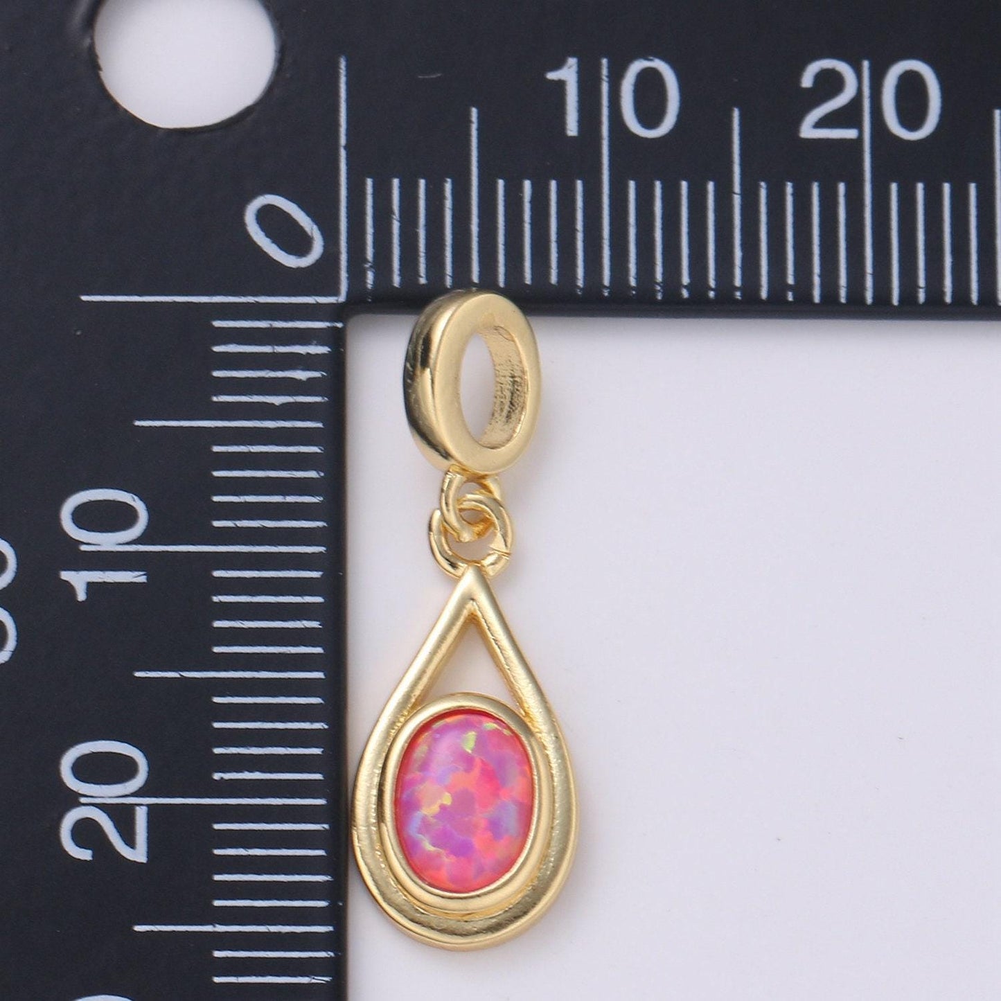Mini opal oval charm, dainty teardrop gold charm dainty charm bracelet earring necklace supplies, jewelry making, pdgf 2186