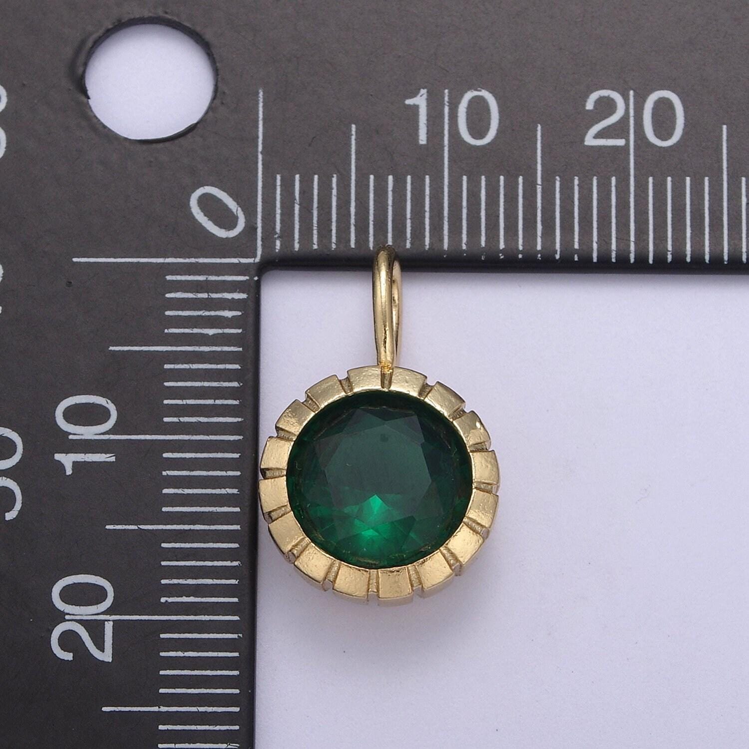 May / june birthstone pendant add on charm dainty cubic cz stone for necklace bracelet supply h-495 / h-496