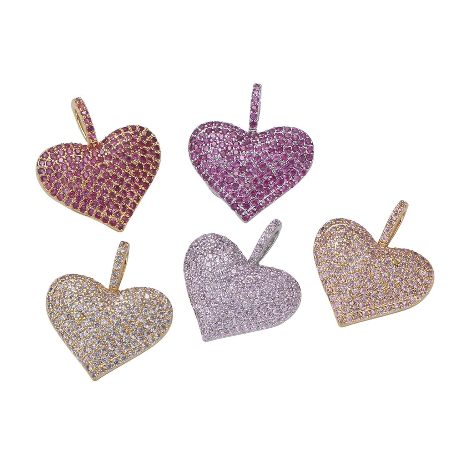 Dainty gold filled heart charms h-438 h-462 h-467 h-486 h-488