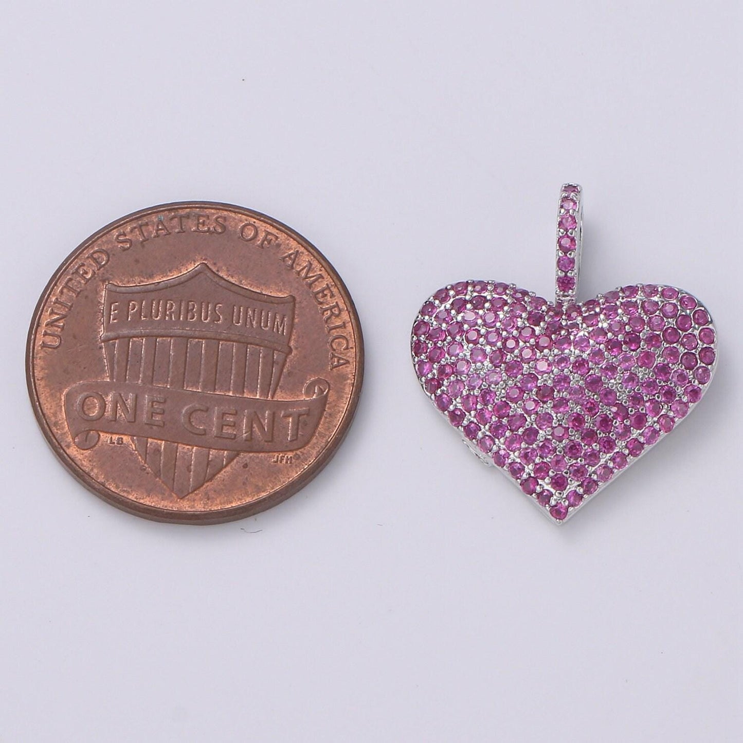 1x big heart pendant, micro pave heart necklace pendant in gold heart charm clear purple fuschia cubic heart charm 17x21mm