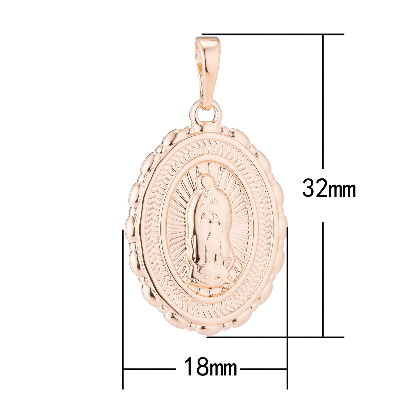 Gold holy mother mary, virgin, rosary, catholic, novena, family diy necklace pendant charm bead bails findings for jewelry making h-484
