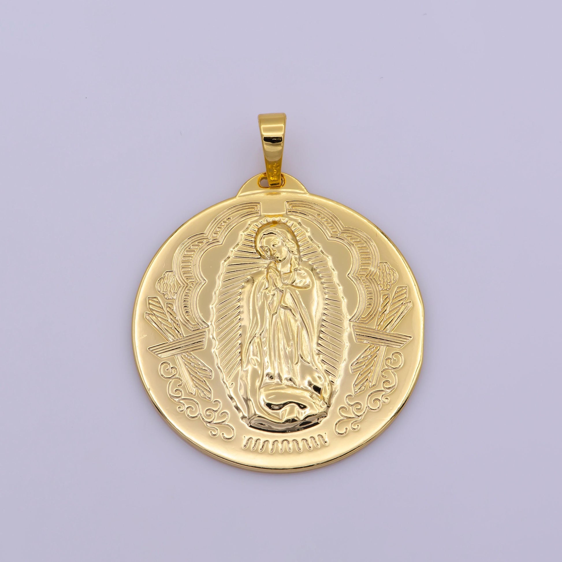 18k or 14k goldfilled lady guadalupe medal,virgen guadalupe pendant,pink gold virgin mary medallion, necklace charm, religious jewelry h-442