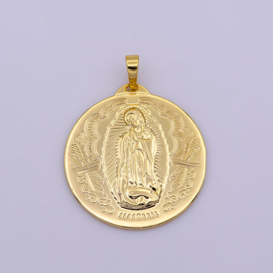 18k or 14k goldfilled lady guadalupe medal,virgen guadalupe pendant,pink gold virgin mary medallion, necklace charm, religious jewelry h-442