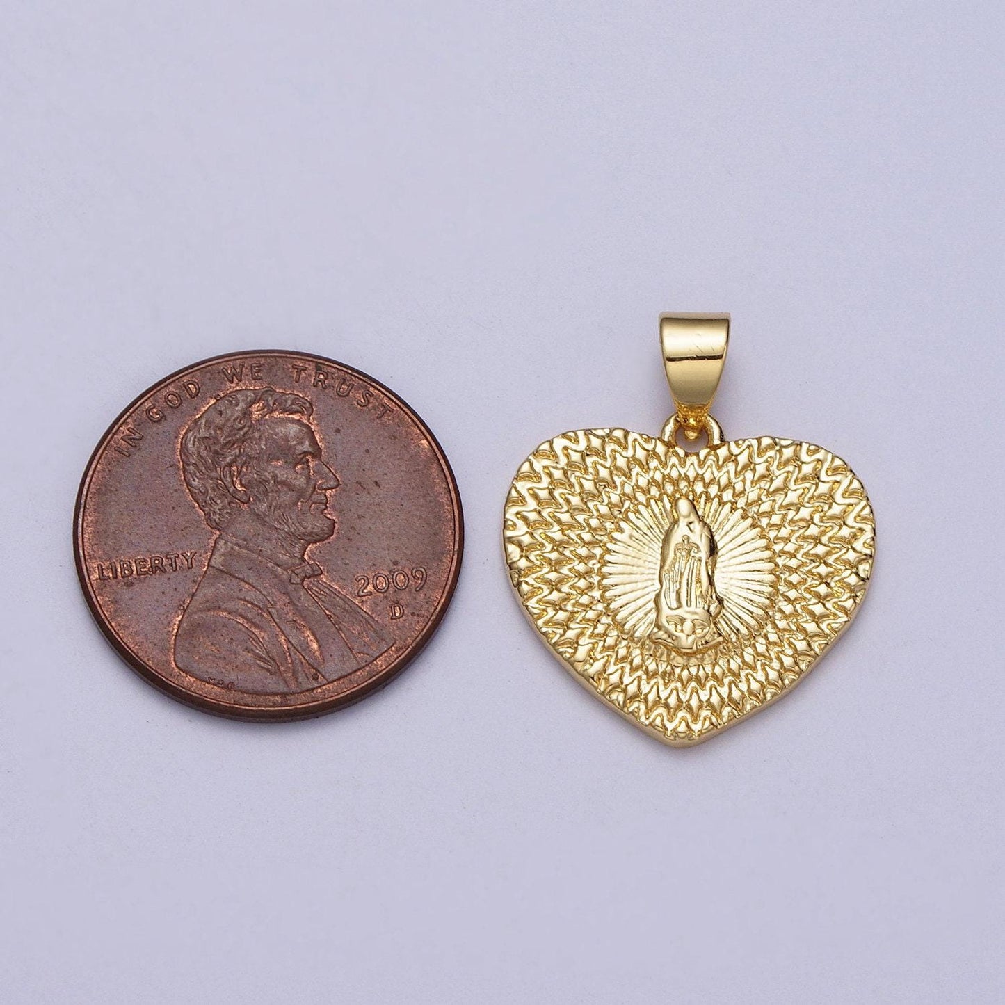 24k gold filled virgin mother mary sunburst heart pendant for catholic religious jewelry making lady guadalupe charm | h413