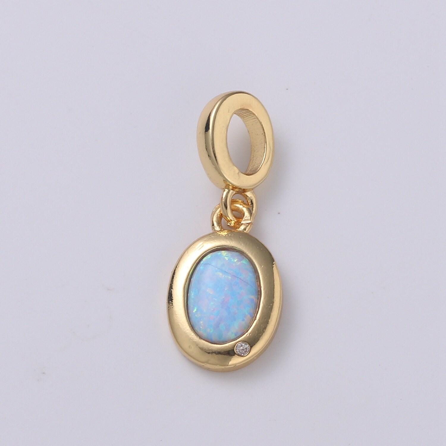 Dainty solitaire pendant 14k gold filled oval pendant for necklace opal charm birthstone cz geometric bezel charm h-389 h-390 h-392 h-397