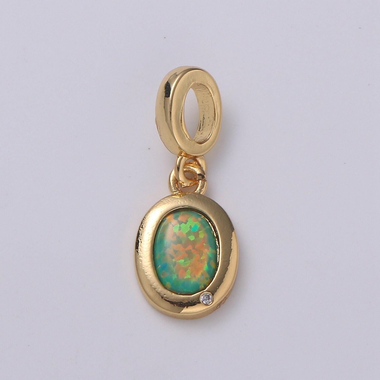 Dainty solitaire pendant 14k gold filled oval pendant for necklace opal charm birthstone cz geometric bezel charm h-389 h-390 h-392 h-397