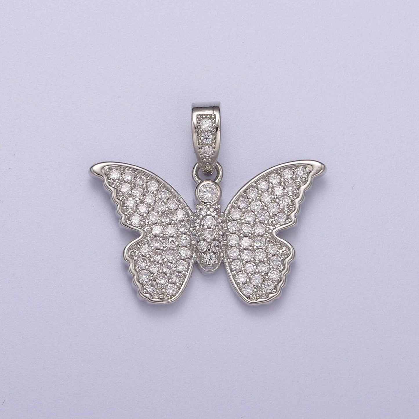 Gold butterfly charms, micro pave butterfly pendant silver monarch mariposa charms, cz butterfly h-388, h-391