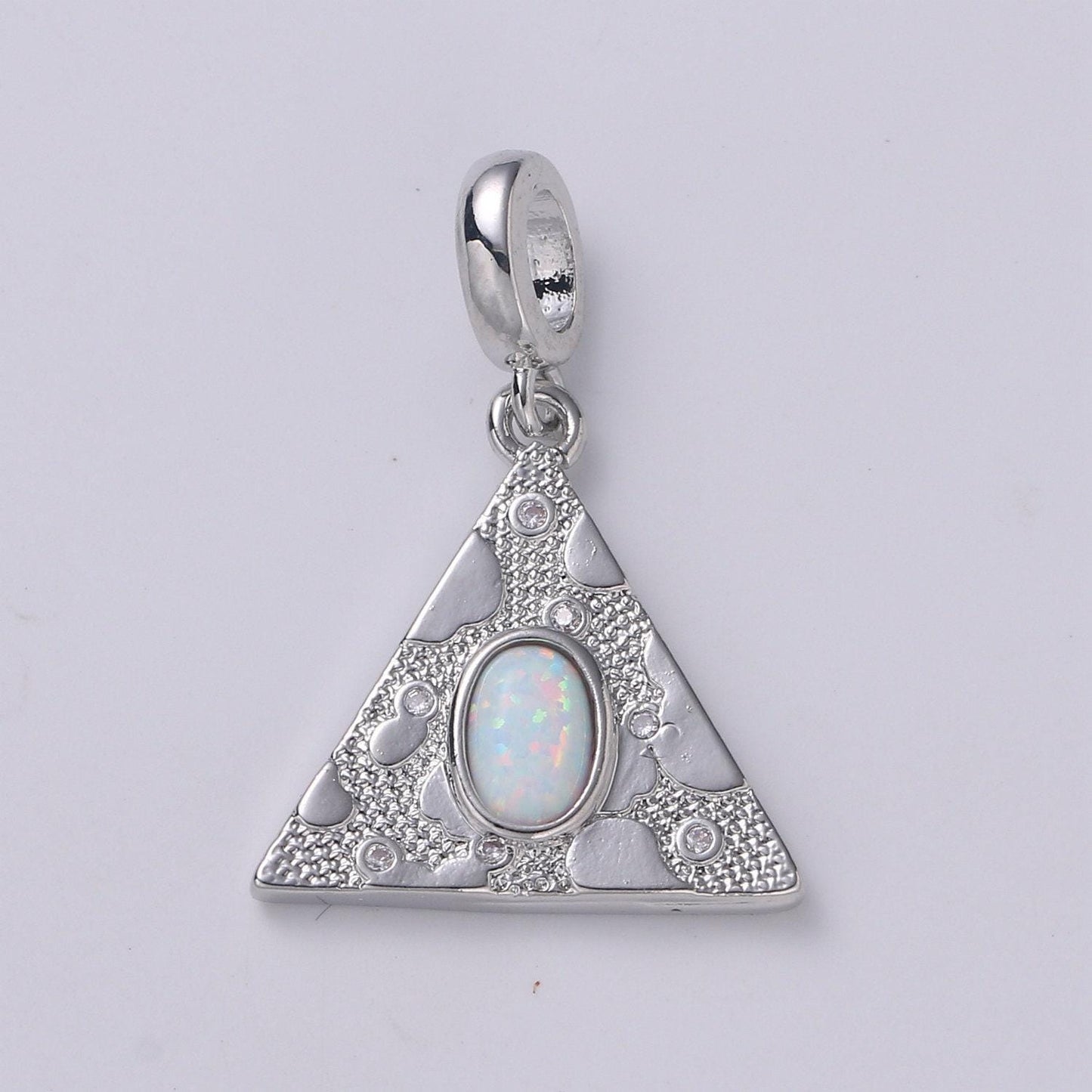 Dainty pendant triangle opal charm for necklace bracelet earring/geometric charm dangle for jewelry making supply h-307 h-309 h-384 h-387