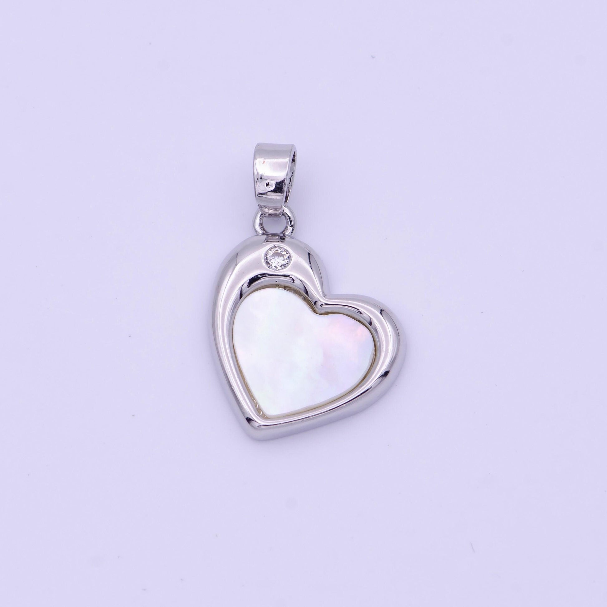 Gold heart charm shell pearl pendant silver pearl love charm jewelry supplies h-287 h-374