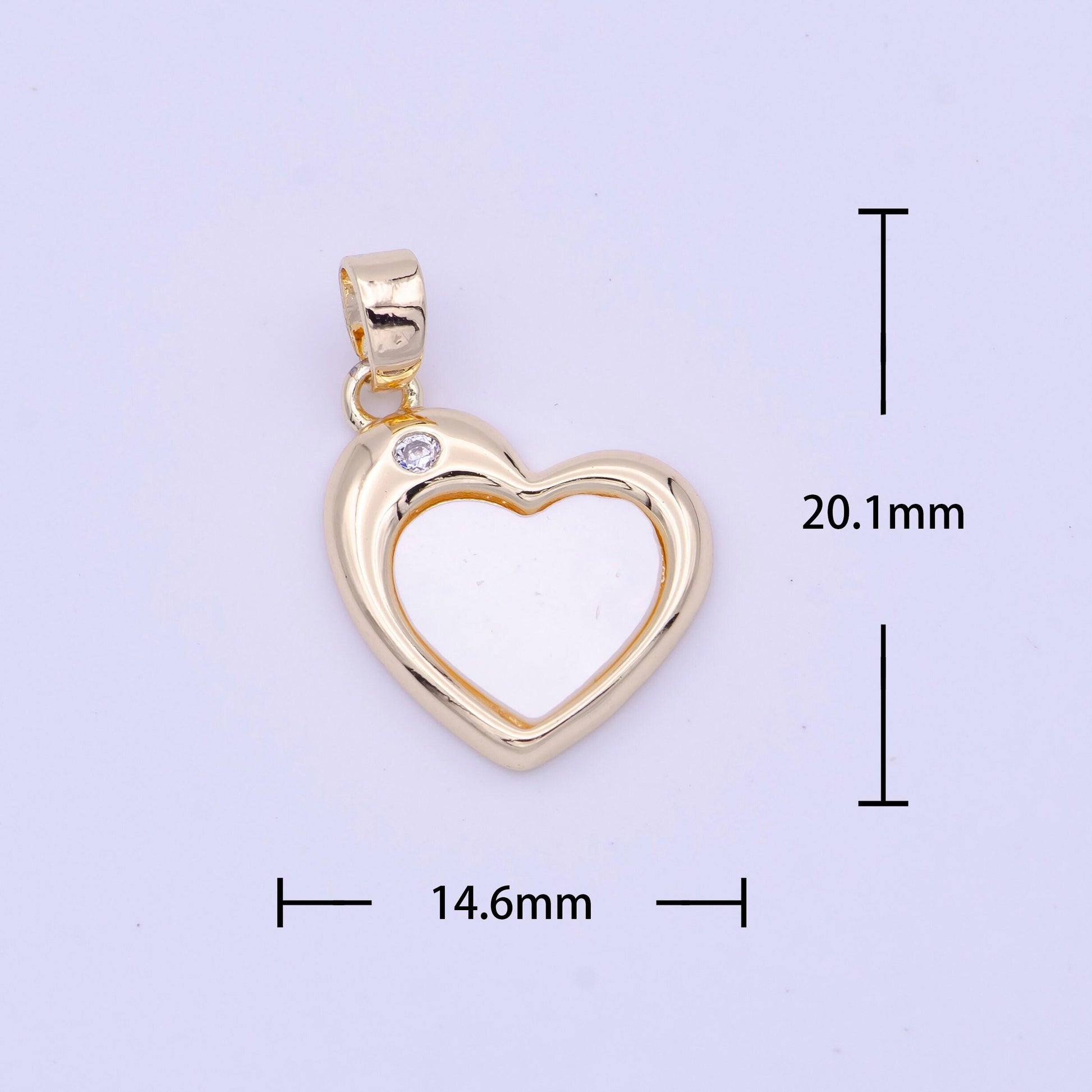 Gold heart charm shell pearl pendant silver pearl love charm jewelry supplies h-287 h-374