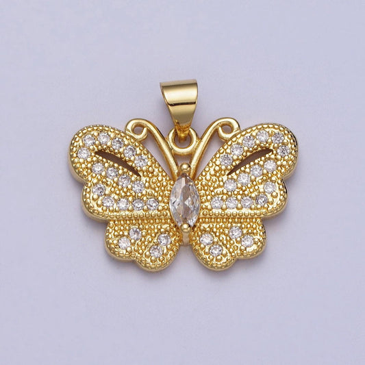 Dainty gold butterfly charm cubic animal charm mariposa monrach pendant dangle charms for bracelet necklace earring supply component h323