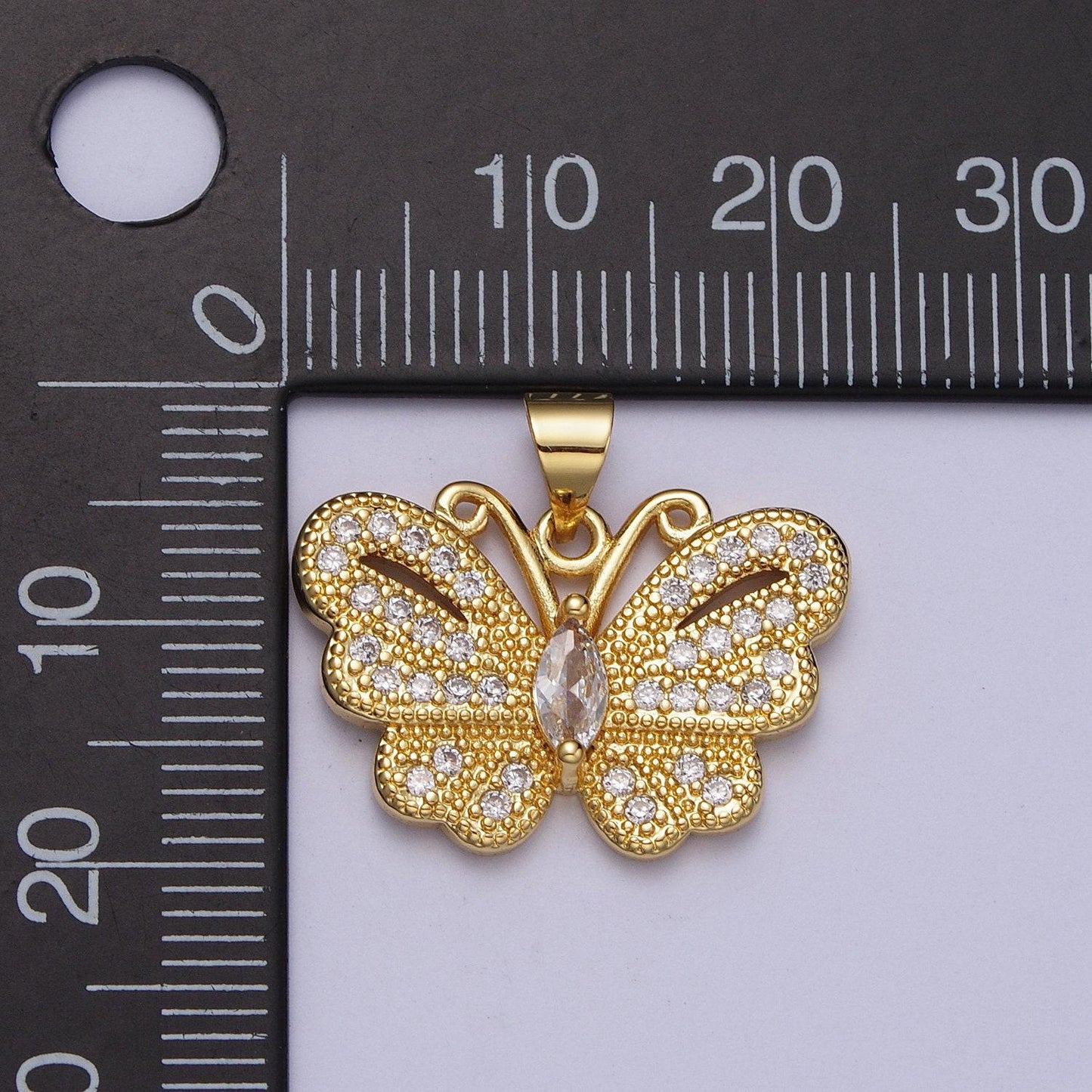 Dainty gold butterfly charm cubic animal charm mariposa monrach pendant dangle charms for bracelet necklace earring supply component h323