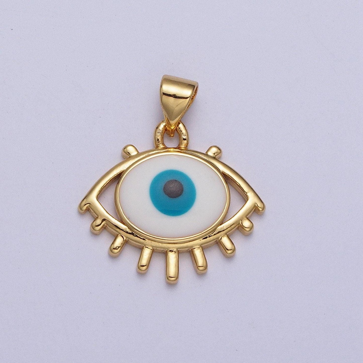 Gold evil eye pendant necklace eye of ra charm protection jewelry lucky necklace h300