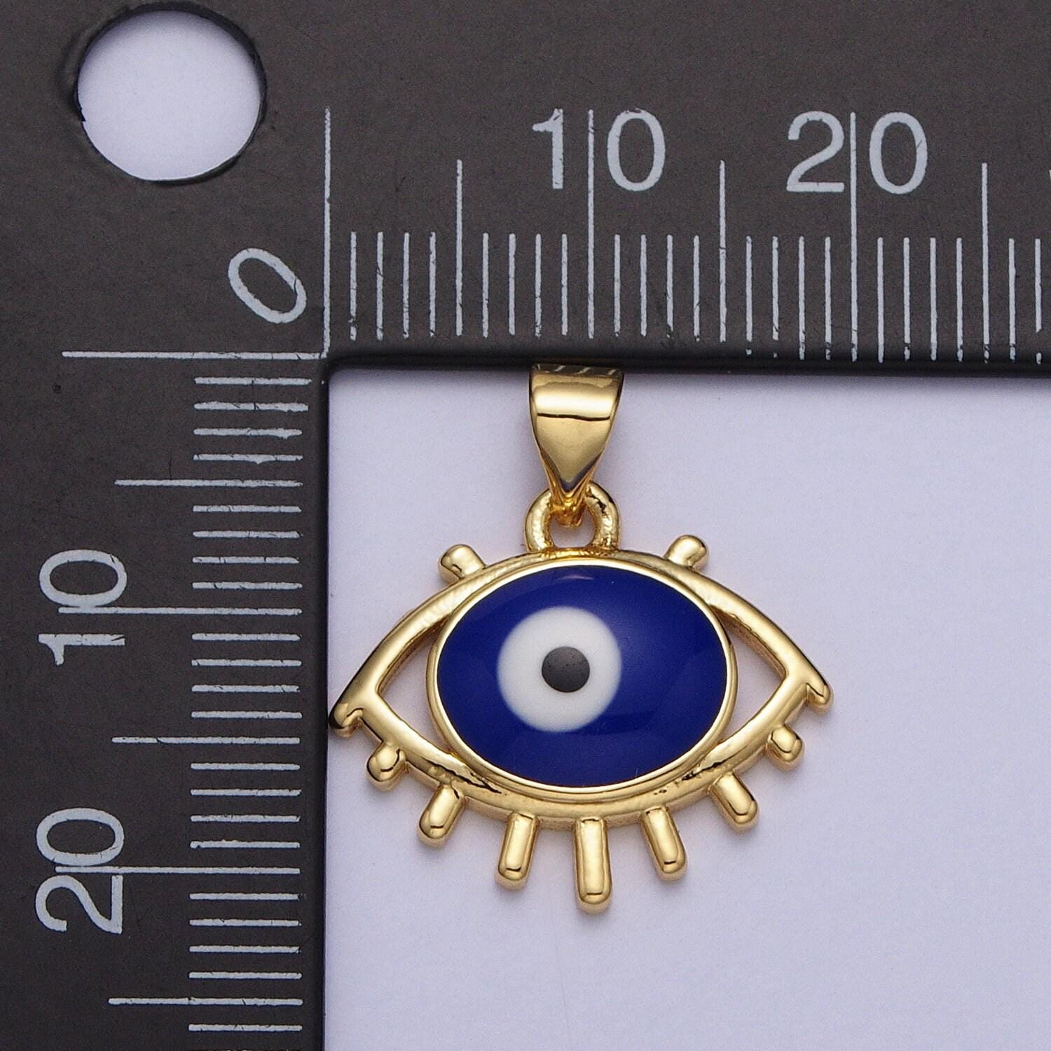 Gold evil eye pendant necklace eye of ra charm protection jewelry lucky necklace h300