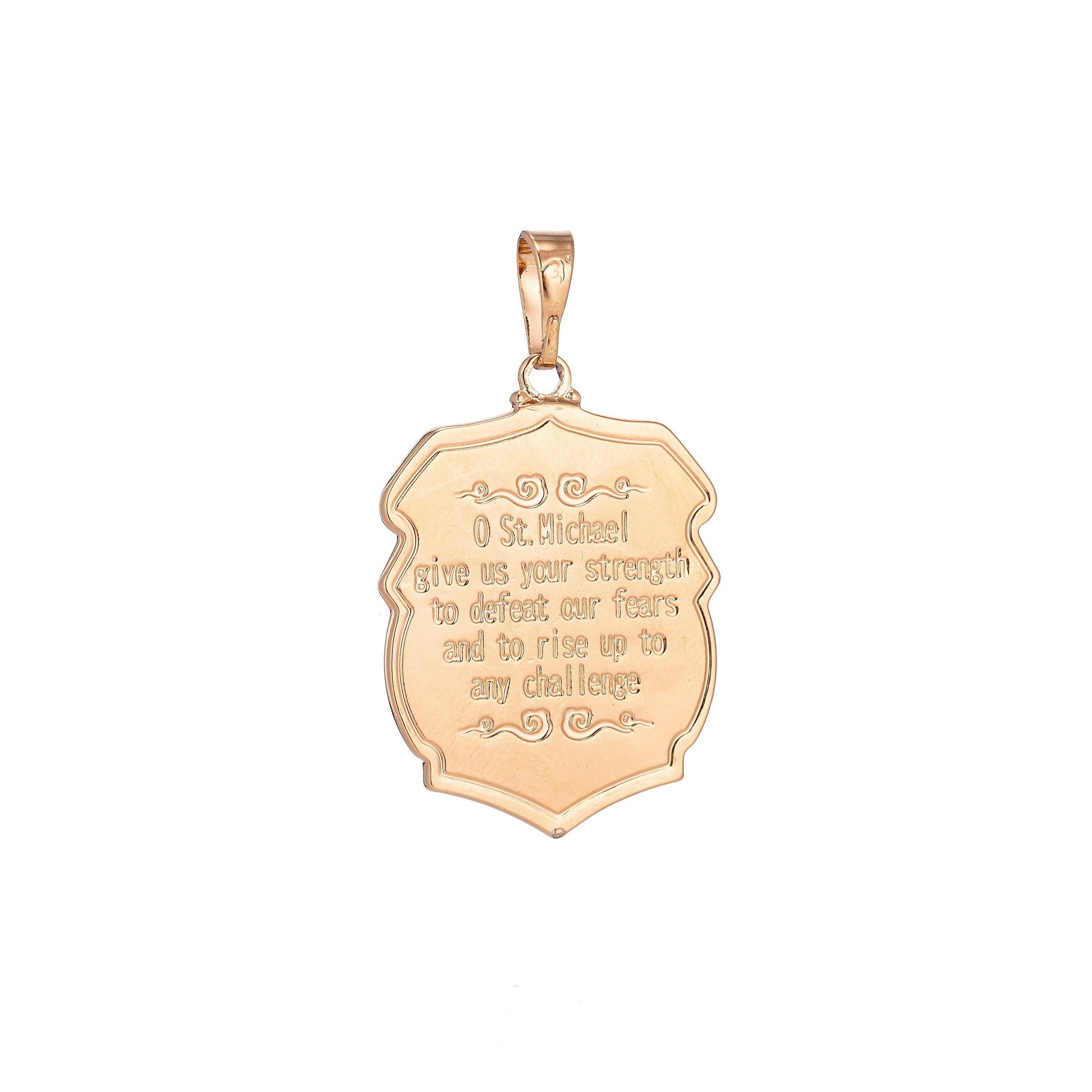 18k gold filled archangel saint michael medal pendant for protection protect us with prayer in the back for necklace jewelry making h-260