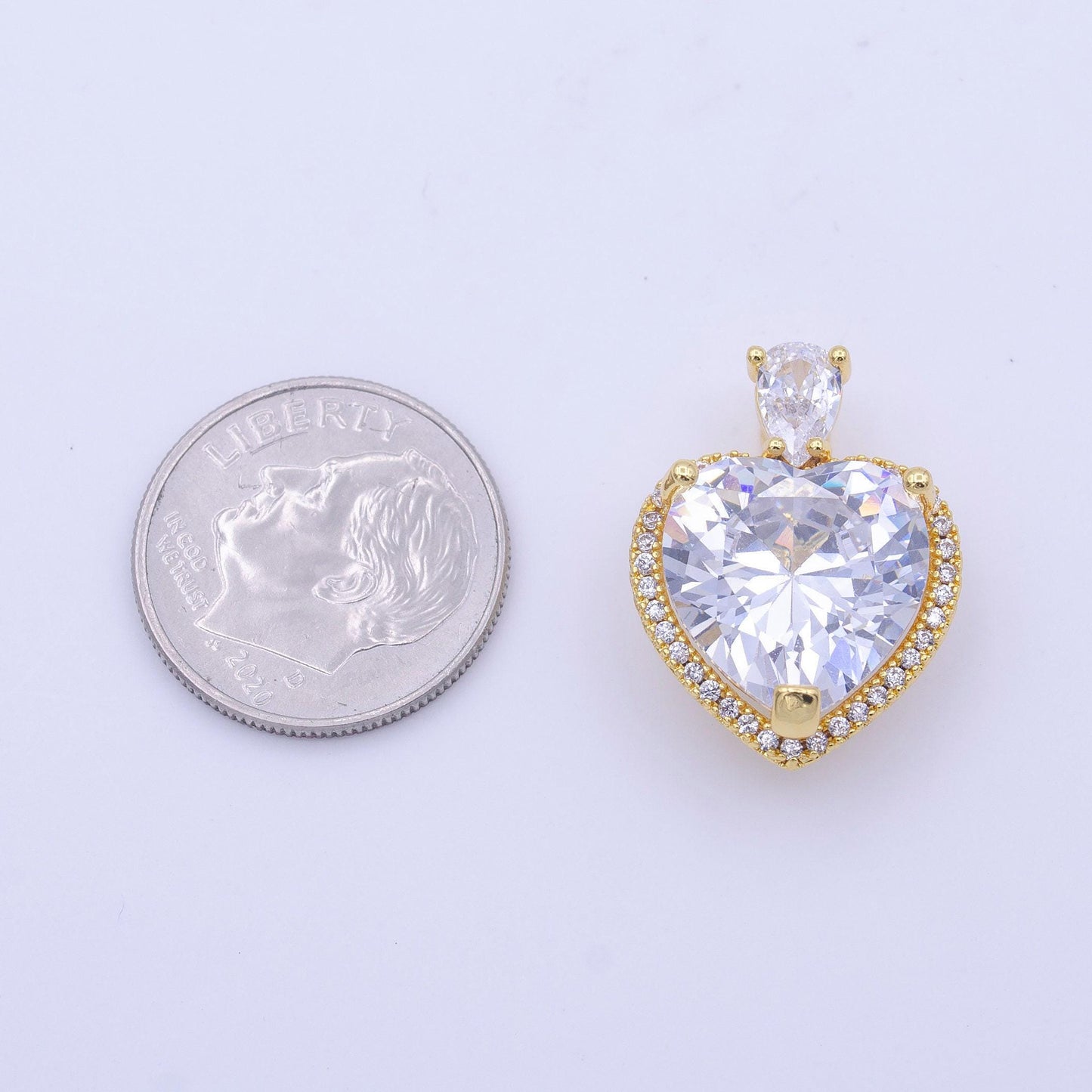 Silver micro pave heart cz pendant charm for jewelry necklace making h-231