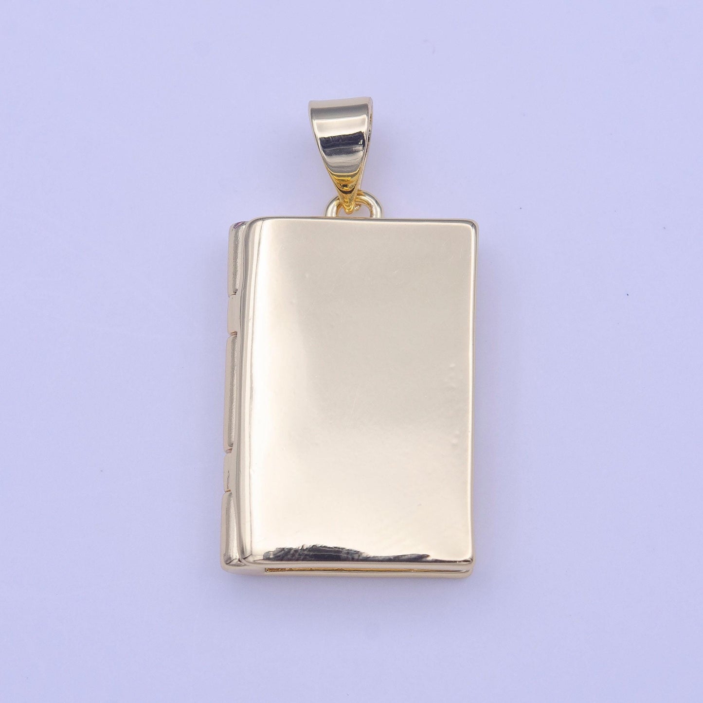 Plain rectangle gold locket necklace pendant personalized locket supply for jewelry making charm small book locket charm h-219