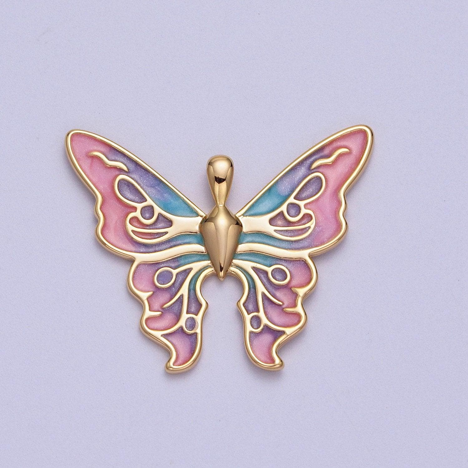 14k gold filled pink enamel butterfly charm candy color butterfly pendant mariposa jewelry inspired colorful jewelry making h200
